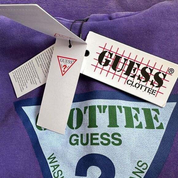 Guess x Clottee Hoodie Jacket Pullover Purple Sweatshirt Top • NEW WITH TAGS - Picture 5 of 14